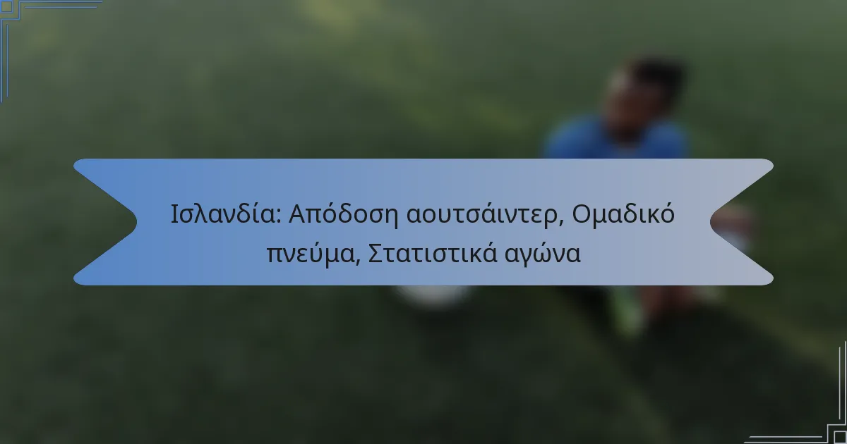 Ισλανδία: Απόδοση αουτσάιντερ, Ομαδικό πνεύμα, Στατιστικά αγώνα