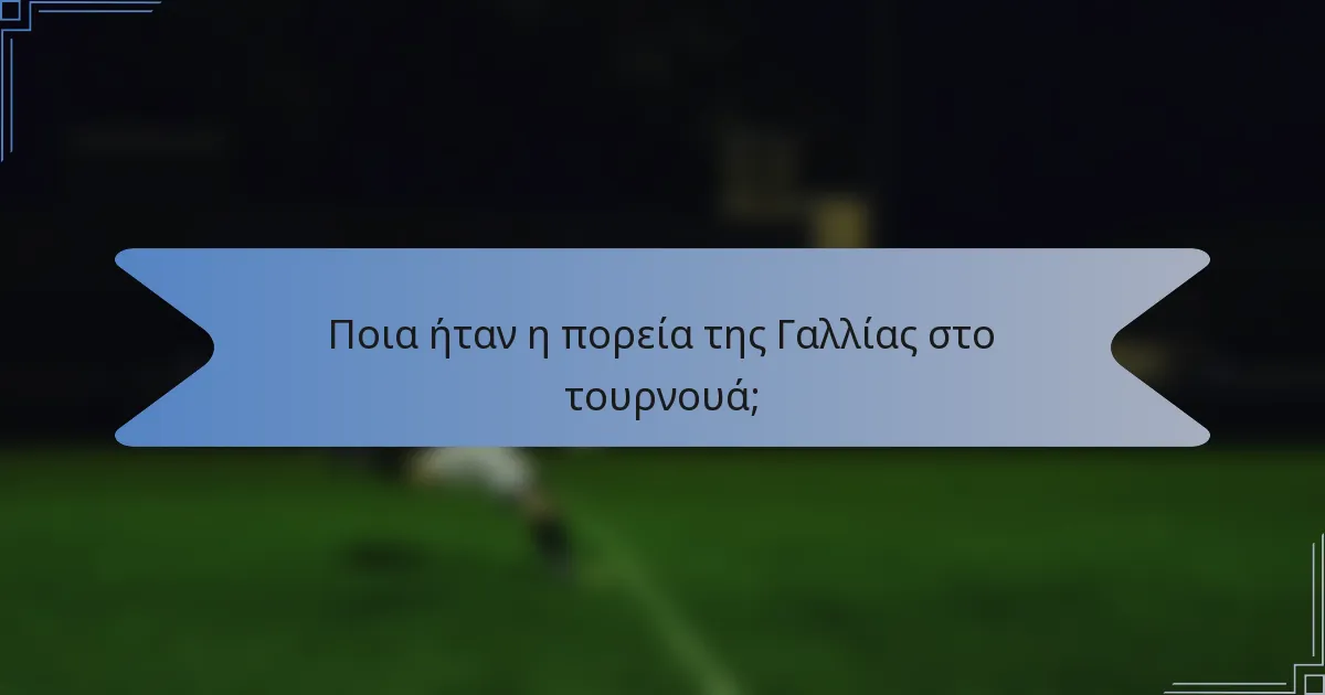 Ποια ήταν η πορεία της Γαλλίας στο τουρνουά;