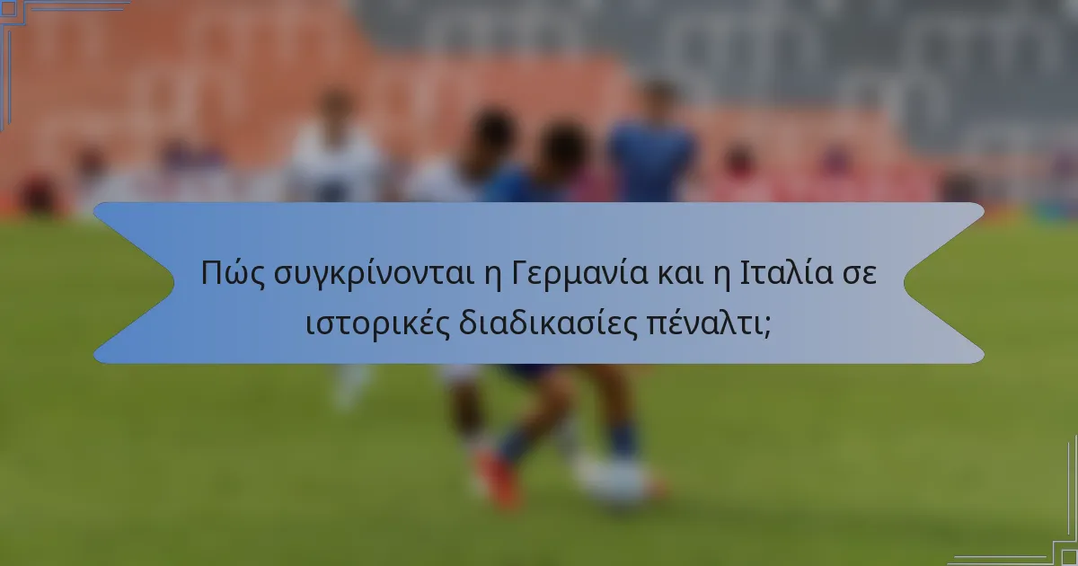 Πώς συγκρίνονται η Γερμανία και η Ιταλία σε ιστορικές διαδικασίες πέναλτι;